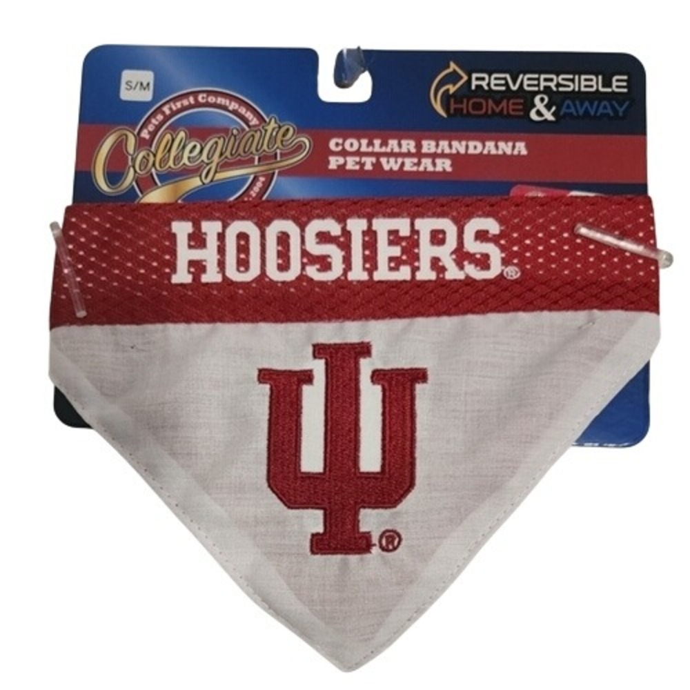 Indiana Hoosiers NCAA Reversible Home & Away Collar Pet‎ Dog Bandana Wear S/M